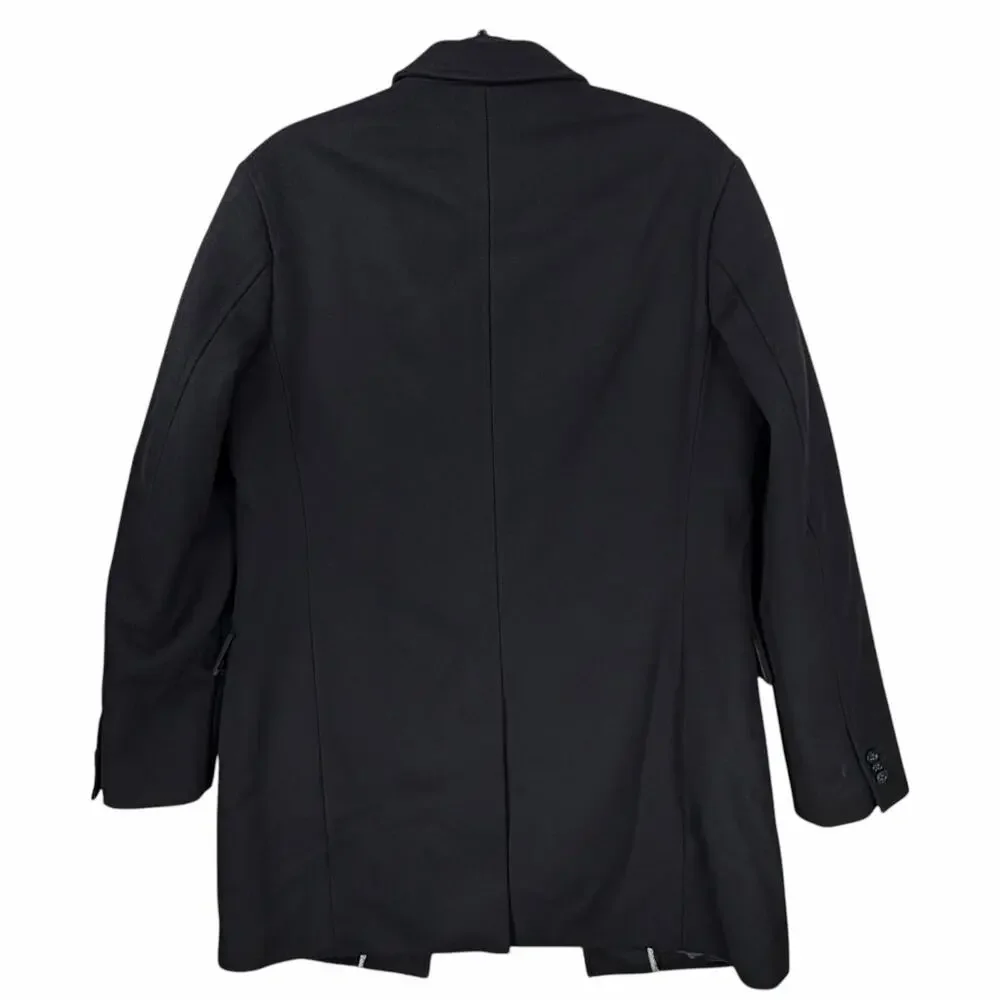 Banana Republic Wool Topcoat Overcoat Coat Mens Medium Black